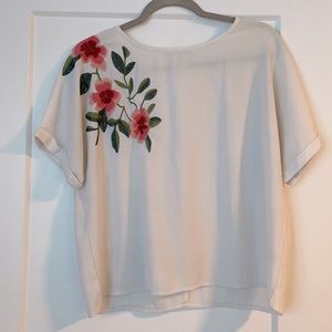 white floral top